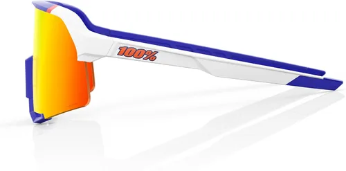 Vista 2 de 100% S3 Sport Performance - Gafas de sol de ciclismo (tacto suave/blanco), lentes de espejo multicapa rojas HiPER