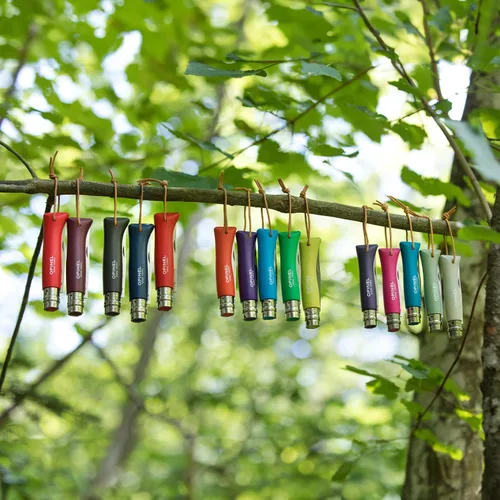 Vista 7 de Opinel No.6 Colorama - Cuchillo plegable de acero inoxidable de uso diario para bolsillo con anillo de seguridad Nube