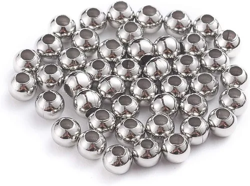 Vista 8 de Pandahall 500 cuentas espaciadoras redondas de 0.079 in doradas de acero inoxidable 304 sin costuras sueltas pequeñas pequeñas cuentas de metal