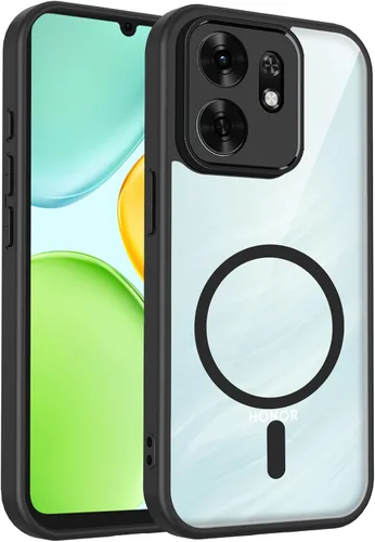 Vista 620 de Funda magnética transparente compatible con Xiaomi 17T, color negro 2 en 1 PC + TPU cubierta de teléfono a prueba de golpes, carcasa protectora