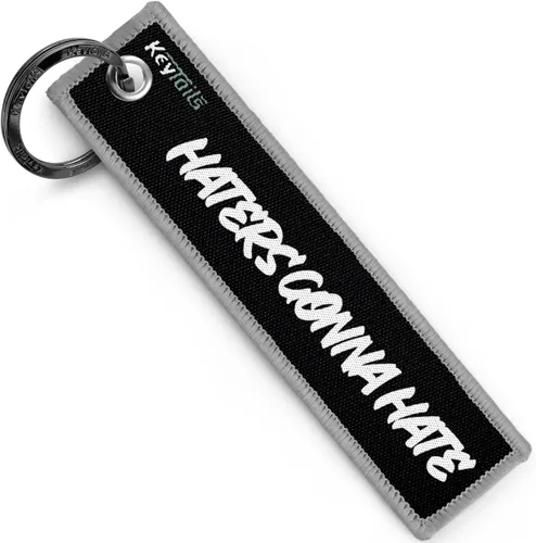Vista 3 de KEYTAILS Llaveros, etiqueta de calidad premium para automóviles, camiones, motocicletas, motos deportivas, scooters, ATV, UTV [HATERS GONNA HATE]