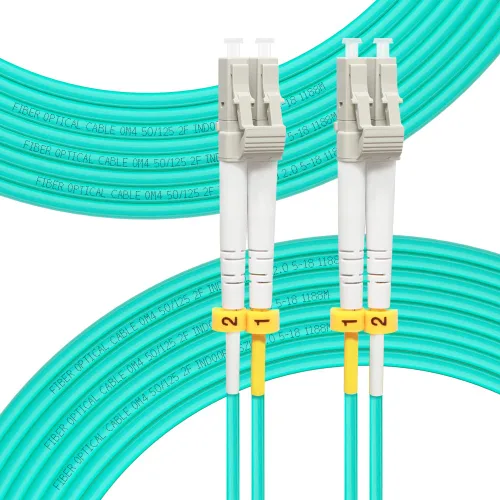 Vista 10 de Cable de fibra OM4 LC a LC 0.2M, Opciones de longitud de cable: 0.2m-100m, Cables de fibra óptica dúplex multimodo 50/125um LSZH 40GB/100GB-0.2M