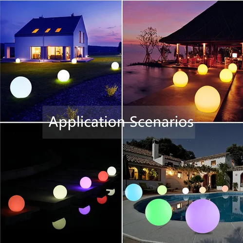 Vista 5 de Luz LED de bola de 6 pulgadas, luces nocturnas recargables multicolor, impermeable, regulable, lámpara de estado de ánimo con control remoto