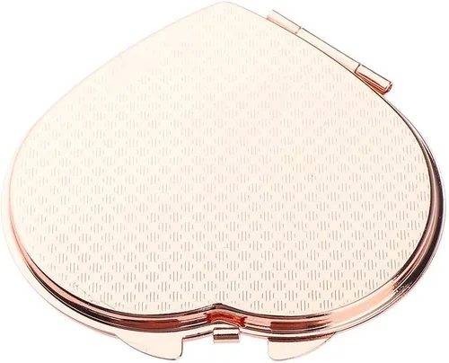 Vista 3 de DYNWAVE Monedero de espejo de maquillaje en forma de corazón para mujer, oro rosa