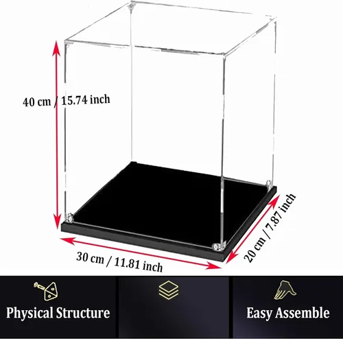 Vista 8 de Vitrina para Lego 10302 76989 43230 - Caja de exhibición de acrílico transparente para modelo Optimus Prime/Tallneck/Cámara, 11.8x7.8x15.7 pulgadas
