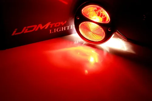 Vista 3 de iJDMTOY Bombilla incandescente única de estilo Duolamp de 4 pulgadas en negro brillante, compatible con automóviles clásicos, hot rods, motocicletas