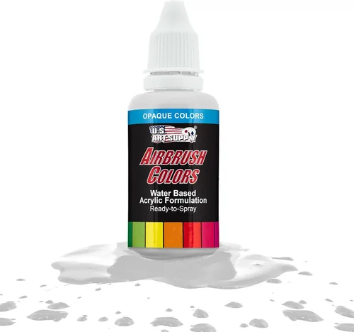 Vista 51 de U.S. Art Supply Pintura acrílica opaca para aerógrafo color azul aguamarina, botella de 1 onza, colores a base de agua no tóxicos de grado