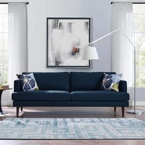 Vista 6 de Modway Sofá moderno contemporáneo de tela tapizada ágil en verde azulado