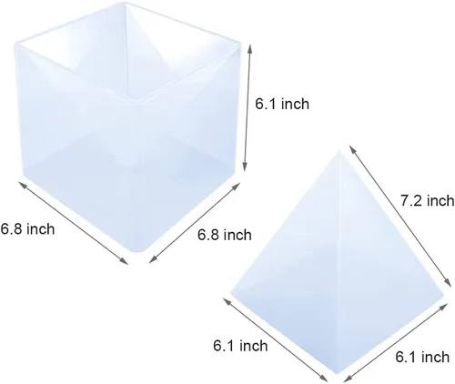 Vista 2 de 2 paquetes de moldes de resina Prymids, moldes grandes de pirámide de silicona para resina, moldes piramidales de resina de 6 pulgadas de altura