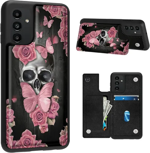 Vista 33 de BVDIKMI Funda para Samsung Galaxy A13 5G con ranura para tarjetero, funda de piel sintética, doble cierre magnético y cubierta duradera a prueba