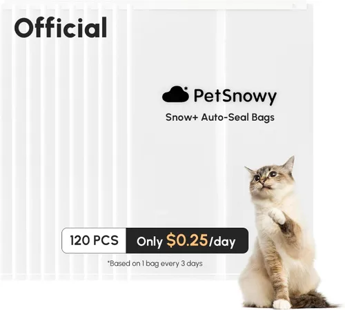 Vista 8 de PetSnowy Trazadores de líneas de caja de arena para gatos, bolsas de cajón de residuos autosellantes para caja de arena automática para gatos