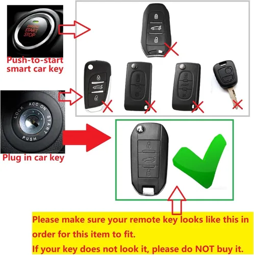 Vista 2 de Cubierta de patrón de textura de fibra de carbono de goma de silicona suave para Peugeot, funda de llavero remoto de coche para Peugeot 208 301 308