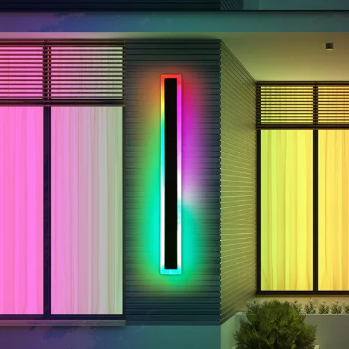 Vista 27 de Luces de Pared Modernas para Exterior de Casa, Apliques de Pared al Aire Libre de 23.6 Pulgadas, 3 Luces Color 3000K/4500K/6000K, Resistente al Agua