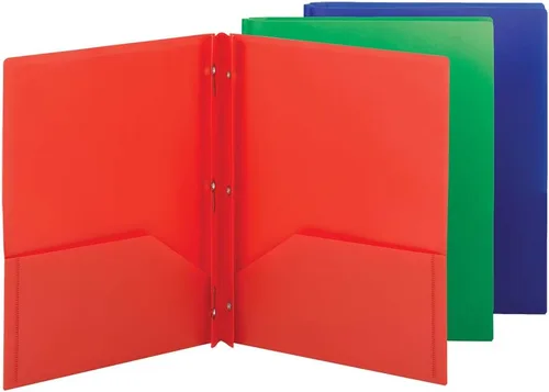 Vista 4 de Smead Carpeta de polietileno con dos bolsillos, sujetadores de tres agujeros, tamaño carta, negro, 3 por paquete (87725)