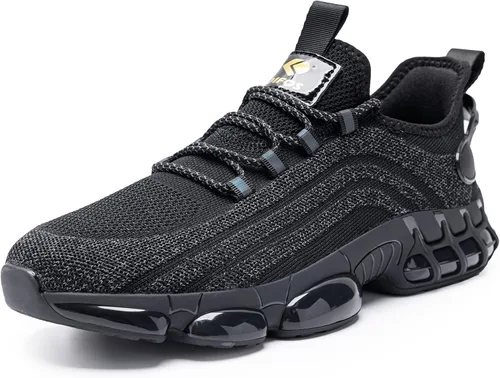 Vista 2 de Zapatos deportivos para caminar para hombre, sin cordones, con malla con amortiguación de aire, a la moda, para gimnasio, informales, atléticos