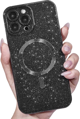 Vista 22 de LoeoeL Funda para iPhone 12 con Purpurina Compatible con Magsafe, Femenina Linda Brillante Magnética Mag Safe Bonita Funda para Teléfono