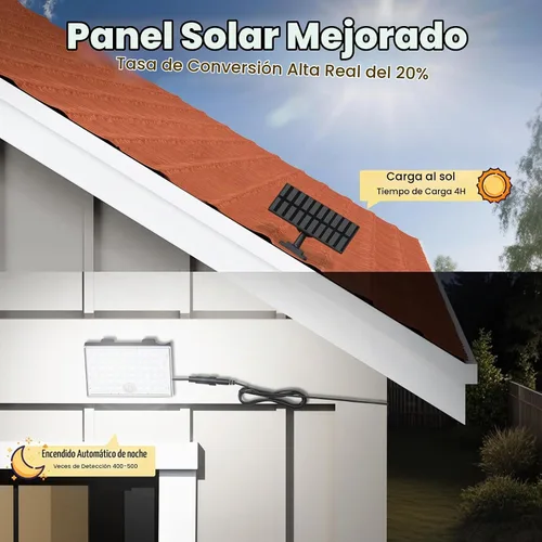 Vista 8 de Luz con sensor de movimiento para exteriores, con 3 modos, luces solares impermeables para exteriores desde el atardecer hasta el amanecer