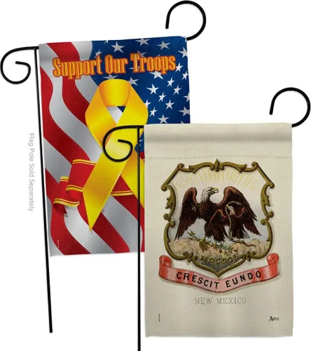 Vista 7 de Coat of arms New Mexico Garden Flags 2pcs Pack Americana States USA American Territories Republic Country Particular Area Small Decorative Gift Yard