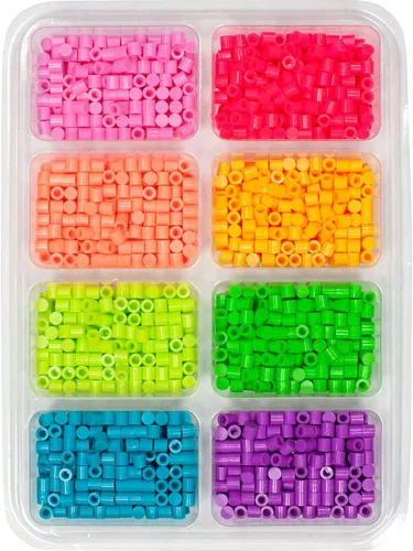 Vista 3 de Perler Bandeja de cuentas con tapas de colores brillantes, 2000 piezas