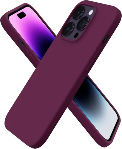 Vista 19 de ORNARTO - Funda para iPhone 14 Pro de 6.1 pulgadas, silicona líquida delgada, azul bebé 3-Layer Full Covered Soft Gel Rubber, Non-Slip Grip