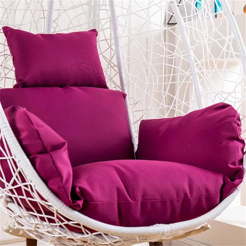Vista 11 de Cojín para silla con columpio, impermeable, suave, para colgar huevos, para patio, con almohada, para interiores y exteriores