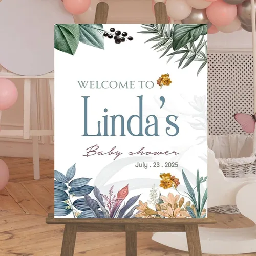 Vista 5 de Letrero de bienvenida personalizado para baby shower, póster personalizado para fiesta de baby shower, decoraciones de anuncio de niño o niña