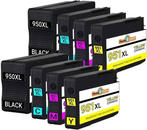 Vista 2 de Houseoftoners Cartucho de tinta remanufacturado para HP 950XL y 951XL, repuesto de alto rendimiento para HP 950XL y 951XL Officejet Pro 8100 8600