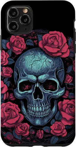 Vista 11 de Funda para iPhone 14 Skull and Roses Red Floral Dark Goth Horror Skull Case