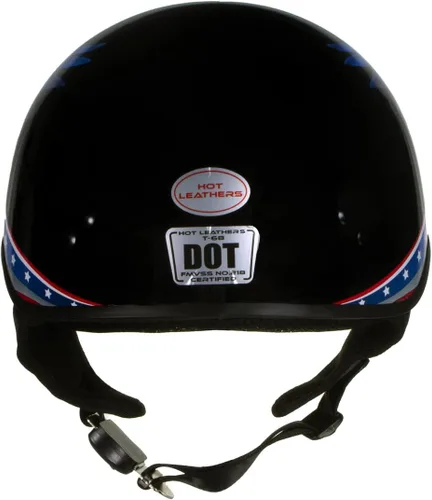 Vista 2 de Hot Leathers HLT68 Eagle Wings Black Advanced DOT - Casco de calavera para motocicleta, para hombres y mujeres