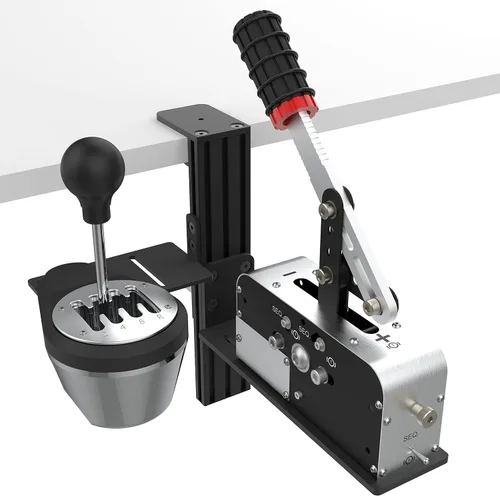 Vista 4 de Hikig Desk Mount For Racing Sim Shifter & Handbrake Compatible With Logitech G Driving Force Shifter, Thrustmaster TH8A Shifter & Thrustmaster TSS
