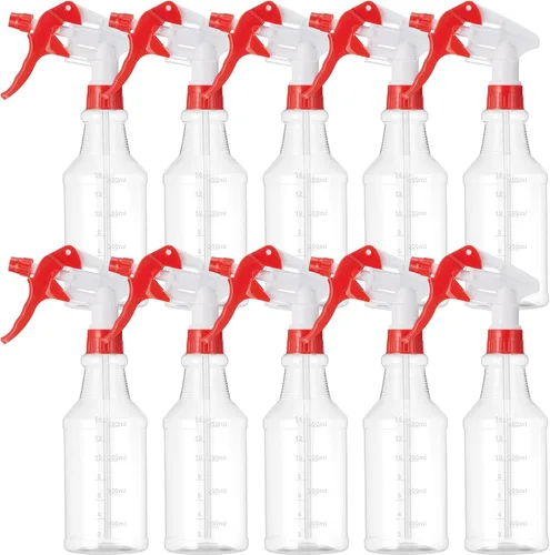 Vista 12 de Paquete de 10 Botellas de Spray de 16 Oz Botellas de Spray de Agua Vacías para Limpieza de Servicio Pesado Recipiente Pulverizador Recargable