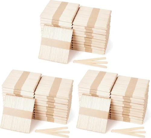 Vista 11 de 1200 palitos de madera para manualidades, palitos de helado de madera natural de 4.5 pulgadas de largo para manualidades de bricolaje de madera