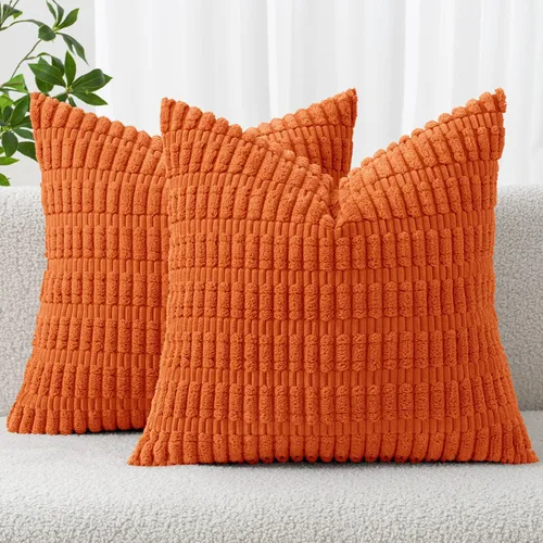 Vista 18 de MIULEE - Paquete de 2 fundas de cojín decorativas de corduroy, modernas y boho, suaves, con rayas, decoración del hogar, sofá, sala de estar, sillón