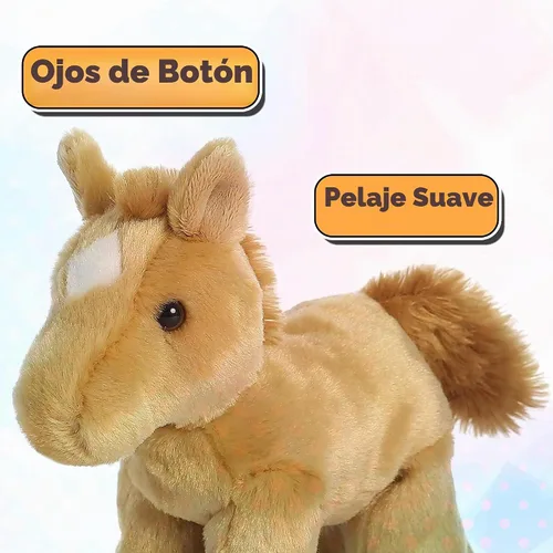 Vista 2 de Aurora Paint - Caballo de peluche y prancer Red Roan Horse Mini Flopsie de 8 pulgadas