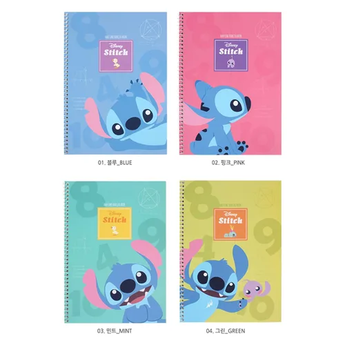 Vista 4 de Stitch Half Line Spring Note - Cute 26 x 18.8 cm (10.2 x 7.4 in) Spiral Bound Notebook with Unique Half-Lined Pages, Durable Hardcover, Ideal for