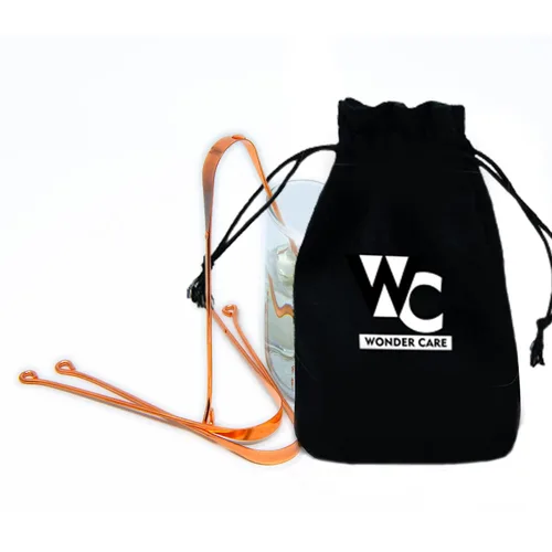 Vista 4 de Wonder Care - Paquete de 12 raspadores/limpiador de lengua 100% cobre ayurvédico para una higiene oral óptima