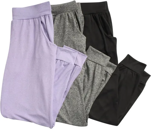 Vista 5 de Sweet Hearts Pantalones deportivos para niña, paquete de 3 pantalones deportivos con bolsillos, pantalones deportivos de cintura alta, 5-18