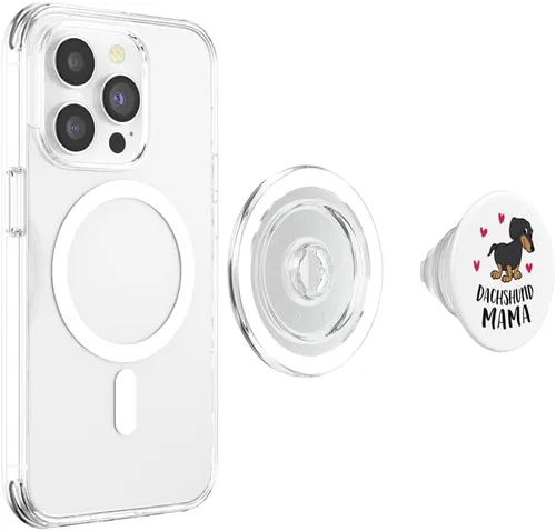 Vista 3 de Dachshund Mom Funny Dachshund PopSockets MagSafe PopGrip para iPhone