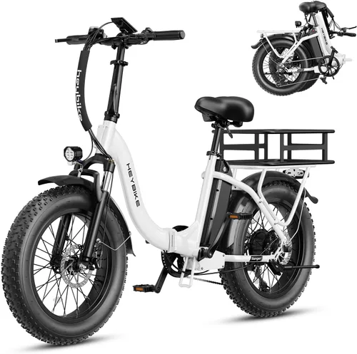 Vista 21 de Heybike Ranger 2.0 Foldable Electric Bike for Adults, 20"×4 Fat Tire Ebike with 1400W Peak Motor, 28 MPH Max Speed, 600Wh Removable Battery, Up to
