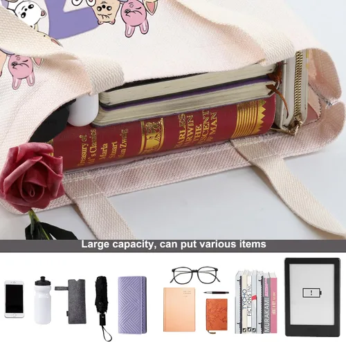 Vista 7 de WZMPA K-Pop SKZ Bolsa de lona K-Pop Group Fans Gift SKZ Group Shopping Grocery Bag