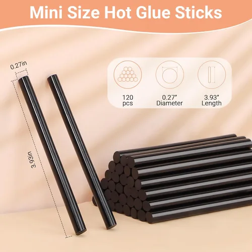 Vista 2 de Gartful 120 piezas de barras de cera para pistola de pegamento caliente, barras de pegamento mini de 0.28" x 3.9", barras de pegamento fundente