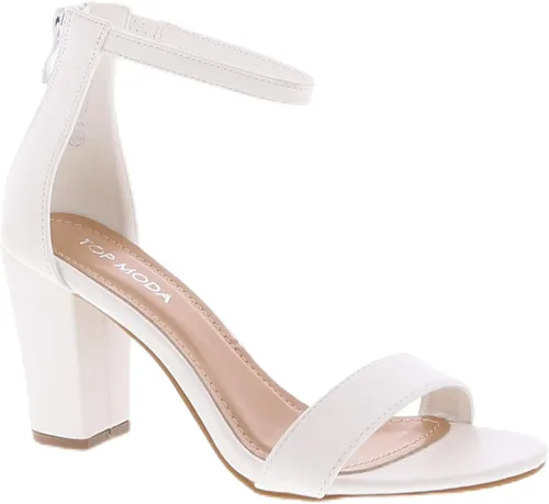 Vista 7 de TOP MODA Hannah-1 - Sandalias de tacón alto con tira en el tobillo elegantes, suela antideslizante, para boda, fiesta, baile de graduación Beige
