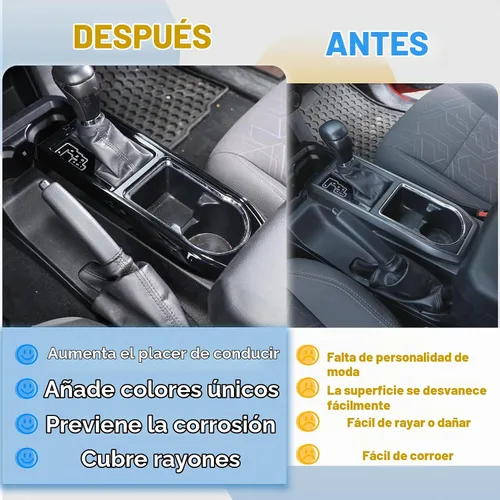Vista 2 de Cubierta de marco de panel de engranajes de consola central compatible con Toyota Tacoma 2016-2023, panel de cambio de marchas de automóvil Negro