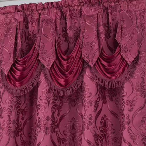 Vista 2 de All American Collection Nuevo juego de cortinas de 4 piezas con cenefa adjunta y transparente con 2 alzapaños incluidos