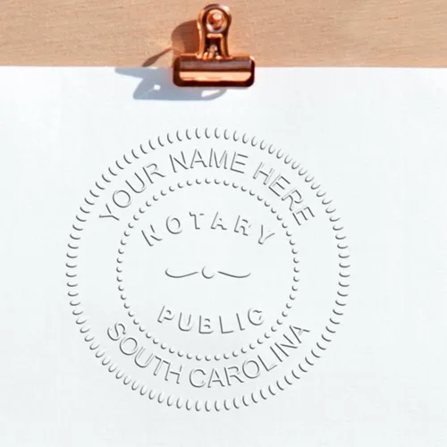 Vista 8 de Sello notarial del estado de Carolina del Sur, sello notarial híbrido de Carolina del Sur, compatible con el tablero de notarios de Carolina