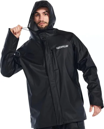 Vista 14 de CAT Chaquetas impermeables Longshore para hombre con costuras soldadas, antebrazos reforzados y bolsillos con cremallera para las manos