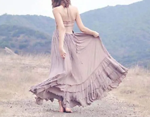 Vista 3 de R.Vivimos - Vestido largo y sensual para mujer, de verano, de algodón y con espalda descubierta