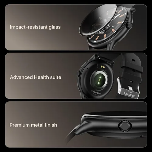 Vista 6 de Fire-Boltt Phoenix Pro - Reloj inteligente de llamadas Bluetooth de 1.390 in (1.39 pulgadas), asistente de voz AI, cuerpo de metal con más de 120