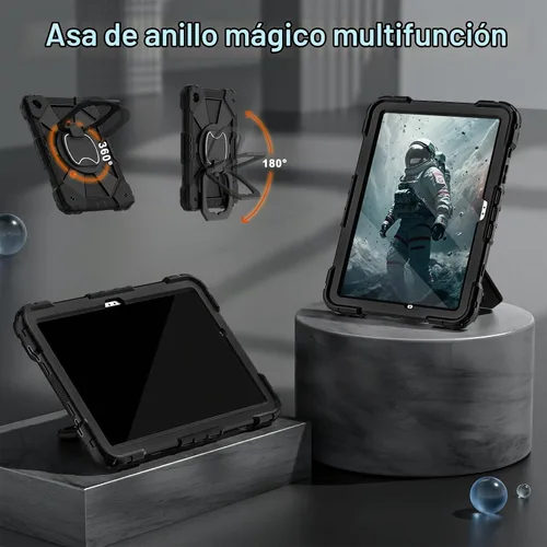 Vista 5 de Auizotl Funda para Samsung Galaxy Tab A9+/A9 Plus de 11 pulgadas (SM-X210/X216/X218) con protector de pantalla/soporte giratorio/soporte