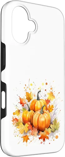Vista 3 de Pumpkin Autumn Falling Leaves Fall Thanksgiving Case for iPhone 16